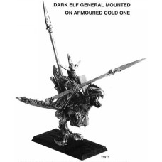 1995 Dark Elf General mounted on Armoured Cold One Marauder Miniatures 75913 - metal